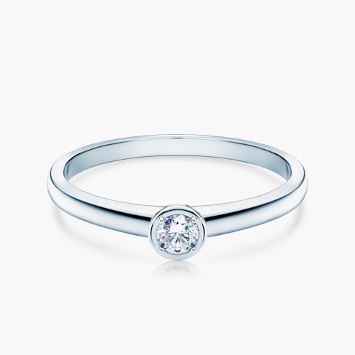 Pierścionek zaręczynowy SAVICKI: białe złoto, diament